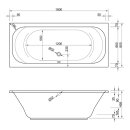 Rechteckwhirlpool Sanibay Lucca, 180x80cm, mit Whirlpoolsystem MAXI DELUXE