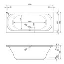 Rechteckwhirlpool Sanibay Lucca, 170x75cm, mit Whirlpoolsystem MAXI DELUXE