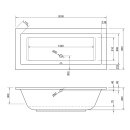 Rechteckwhirlpool Sanibay Livorno, 200x90cm, mit...