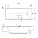 Rechteckwhirlpool Sanibay Livorno, 190x90cm, mit...