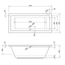 Rechteckwhirlpool Sanibay Livorno, 170x75cm, mit...