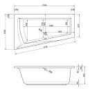 Raumspar Whirlpool Sanibay Laura links, 170x100cm, mit...