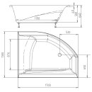 Raumspar Whirlpool Sanibay Lancy rechts, 170x130cm, mit...