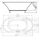 Oval Whirlpool Sanibay Kriens, 180x85cm, mit...