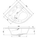 Eckwhirlpool Sanibay Husum, 150x150cm, mit Whirlpoolsystem MAXI DELUXE