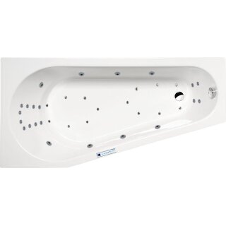 Raumspar Whirlpool Sanibay Gossau links, 160x80cm, mit Whirlpoolsystem MAXI DELUXE