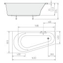 Raumspar Whirlpool Sanibay Gossau links, 160x80cm, mit...