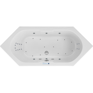 Sechseck Whirlpool Sanibay Gornergrat, 190x80cm, mit Whirlpoolsystem MAXI DELUXE