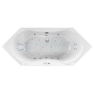 Sechseck Whirlpool Sanibay Faido, 179x80cm, mit Whirlpoolsystem MAXI DELUXE