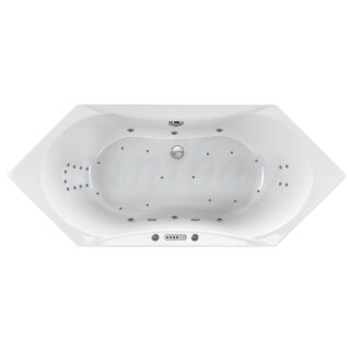 Sechseck Whirlpool Sanibay Faido, 179x80cm, mit Whirlpoolsystem COMFORT