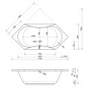 Sechseck Whirlpool Sanibay Faido, 179x80cm, mit Whirlpoolsystem COMFORT