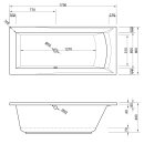 Rechteckwhirlpool Sanibay Civita rechts, 180x80cm, mit Whirlpoolsystem COMFORT