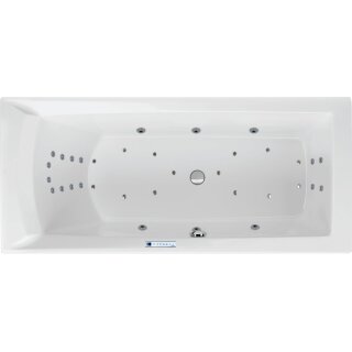 Rechteckwhirlpool Sanibay Civita links, 180x80cm, mit Whirlpoolsystem MAXI DELUXE