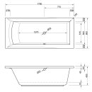 Rechteckwhirlpool Sanibay Civita links, 180x80cm, mit Whirlpoolsystem MAXI DELUXE