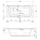 Rechteckwhirlpool Sanibay Bozen, 180x80cm, mit...