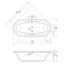 Achteck Whirlpool Sanibay Belluno, 192x86cm, mit...