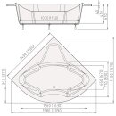 Eckwhirlpool Sanibay Bellinzona, 140x140cm, mit Whirlpoolsystem MAXI DELUXE