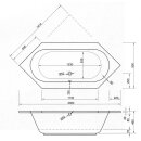 Sechseck Whirlpool Sanibay Avellino, 200x90cm, mit...