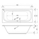 Rechteckwhirlpool Sanibay Ascoli, 180x80cm, mit...