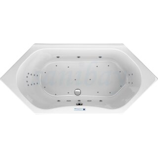 Sechseck Whirlpool Sanibay Andermatt, 180x80cm, mit Whirlpoolsystem MAXI DELUXE