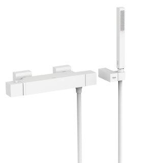 Tres Cuadro Exclusive, Thermostat Brausebatterie, weiss matt
