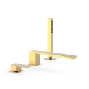 Tres Cuadro Exclusive, Einhebel Wannenrandbatterie, 24k Gold
