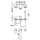 Tres Cuadro Exclusive, Einhebel Wannenrandbatterie,...