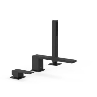 Tres Cuadro Exclusive, Einhebel Wannenrandbatterie, schwarz matt