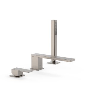 Tres Cuadro Exclusive, Einhebel Wannenrandbatterie, Edelstahloptik