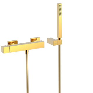 Tres Cuadro Exclusive, Einhebel Brausemischer, 24k Gold