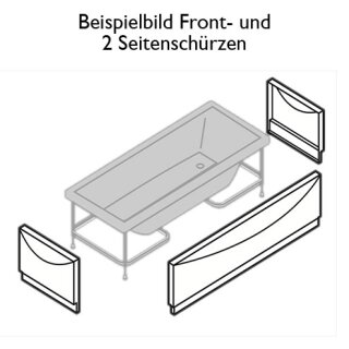 mit Frontschürze und 2 Seitenschürzen HPL Laminat Wenge
