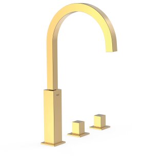 Tres Cuadro Exclusive, Zweigriff-Standarmatur, 24k Gold