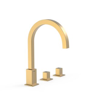 Tres Cuadro Exclusive, Zweigriff-Standarmatur, 24k Gold matt