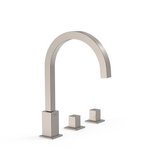 Tres Cuadro Exclusive, Zweigriff-Standarmatur, Edelstahloptik