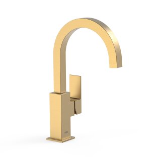 Tres Cuadro Exclusive, Einhebel Waschtischmischer, 24k Gold matt