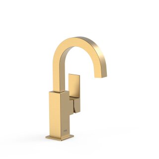 Tres Cuadro Exclusive, Einhebel Waschtischmischer, 24k Gold matt