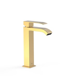 Tres Cuadro Exclusive, Einhebel Waschtischmischer, 24k Gold