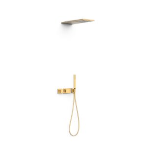 Tres Slim Exclusive, Thermostatset Unterputz Brausebatterie Block System, 24k Gold matt