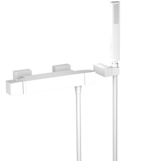 Tres Slim Exclusive, Thermostat Brausebatterie, weiss matt