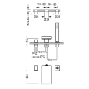 Tres Slim Exclusive, Einhebel Wannenrandbatterie, chrom