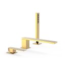Tres Slim Exclusive, Einhebel Wannenrandbatterie, 24k Gold