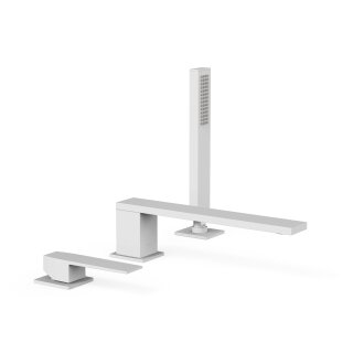 Tres Slim Exclusive, Einhebel Wannenrandbatterie, weiss matt