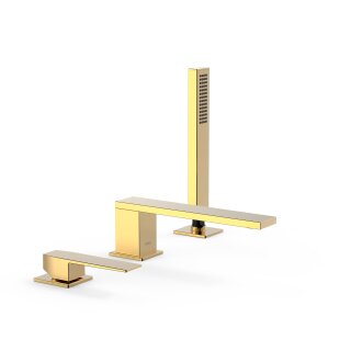 Tres Slim Exclusive, Einhebel Wannenrandbatterie, 24k Gold