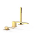 Tres Slim Exclusive, Einhebel Wannenrandbatterie, 24k Gold