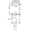 Tres Slim Exclusive, Einhebel Wannenrandbatterie, chrom