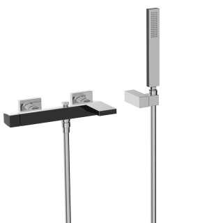 Tres Slim Exclusive, Einhebel Wannenmischer, Schwarz-chrom