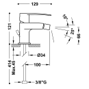 Tres Flat-Tres, Einhebel Bidetmischer, chrom