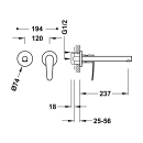 Tres Flat-Tres, Einhebel Waschtischmischer UP, chrom
