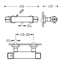 Tres Alplus, Thermostat Brausebatterie, chrom