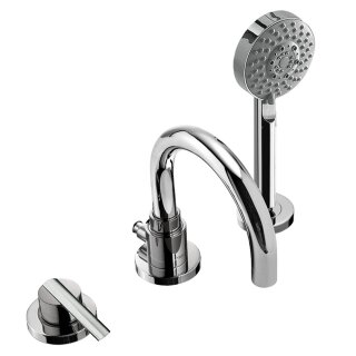 Tres Lex-Tres, Einhebel Wannenrandbatterie 3 Loch, chrom